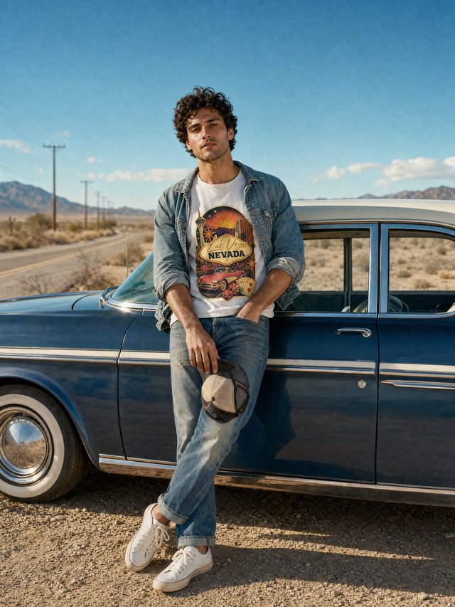 Las Vegas, NV — Men's Classic T-Shirt in White