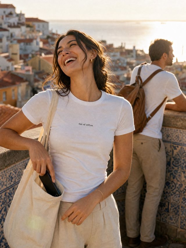 Out of Office. — Women's Fitted T-Shirt in White